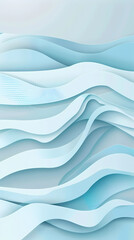 Fototapeta premium Abstract light blue waves paper art background vector image