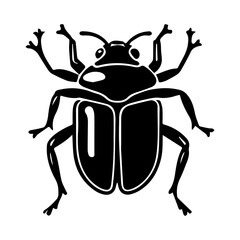 A black beetle with a black face and the word bug on it
