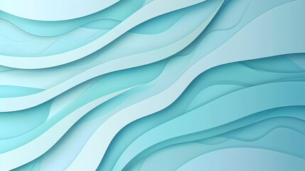 Obraz premium Abstract light blue waves paper art background vector image