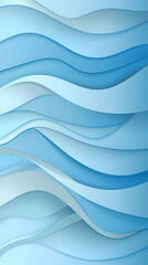 Fototapeta premium Abstract light blue waves paper art background vector image