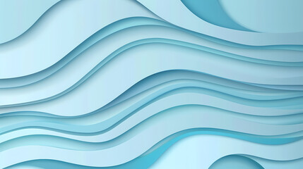 Fototapeta premium Abstract light blue waves paper art background vector image