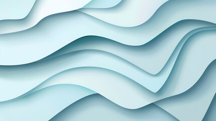 Obraz premium Abstract light blue waves paper art background vector image