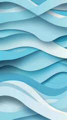 Fototapeta premium Abstract light blue waves paper art background vector image