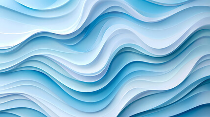Fototapeta premium Abstract light blue waves paper art background vector image
