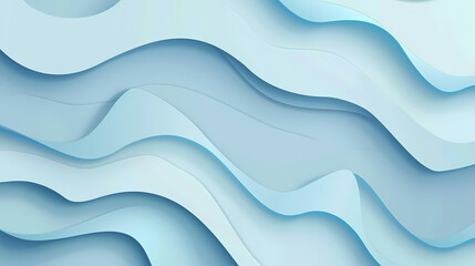 Fototapeta premium Abstract light blue waves paper art background vector image