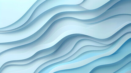Fototapeta premium Abstract light blue waves paper art background vector image