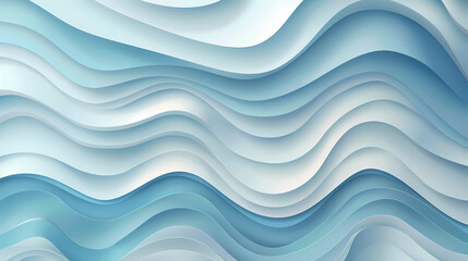 Fototapeta premium Abstract light blue waves paper art background vector image