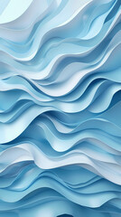 Fototapeta premium Abstract light blue waves paper art background vector image