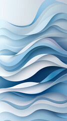 Fototapeta premium Abstract light blue waves paper art background vector image