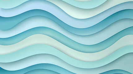Obraz premium Abstract light blue waves paper art background vector image