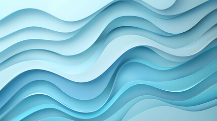 Fototapeta premium Abstract light blue waves paper art background vector image