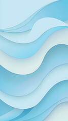 Fototapeta premium Abstract light blue waves paper art background vector image