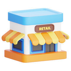 Retailer 3D Illustration with Isolated Background