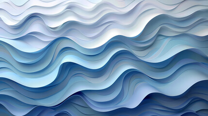 Fototapeta premium Abstract light blue waves paper art background vector image