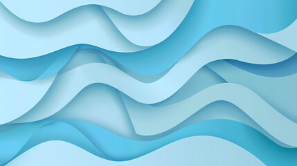 Fototapeta premium Abstract light blue waves paper art background vector image