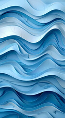 Fototapeta premium Abstract light blue waves paper art background vector image