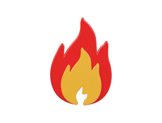Fire icon 3d render illustraton