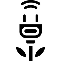 Vector Icon Green Power, Ecology and Environment, Plug, Leave, Nature