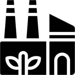 Vector Icon Factory, Building, Industrial, Power plant, Manufacturer