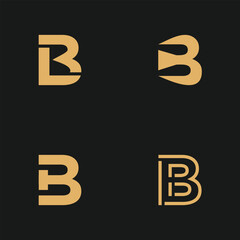 Set letter B logo design vector with creative concept