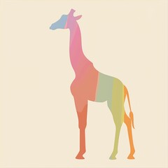 Obraz premium Design a giraffe icon with the clean, understated elegance of Scandinavian aesthetics