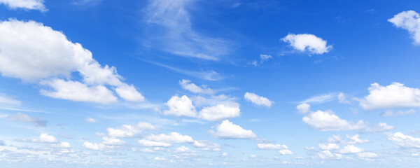 Cloudy sky on a daytime. Natural panoramic background photo