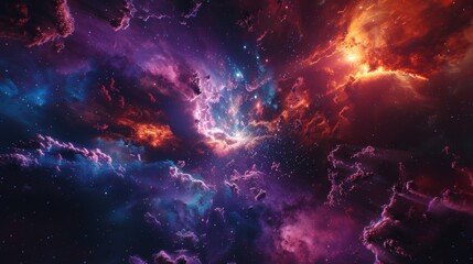 Obraz premium Nebulas in the universe, distant and beautiful, Surrealism, dark style, science fiction, cyberpunk, real photos, Hasselblad cameras, 8k, HD, 