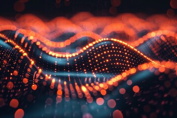 Abstract lines converge on radiant dots, embodying the power of connectivity. Desktop wallpaper.	
