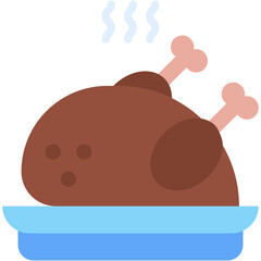 Vector Icon Chicken, Roast Chicken, Chickens, Chicken Leg, Food and Restaurant, Turkey Leg