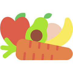 Vector Icon Healthy Food, Diet, Fruits and Vegetables, Food, Vegetarian, Vegetables