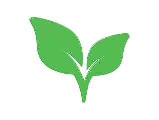 Leaf icon 3d render illustration