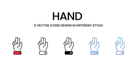 Hand icons vector set stock illustration.