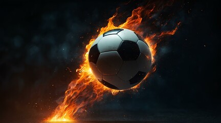 Fototapeta premium Fiery Soccer Ball in Motion