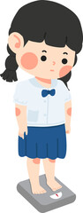Obraz premium Kid girl on weighing scale weight