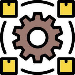 Vector Icon Value Chain, Budget, Optimization, Procedure, Business and Finance, Cog