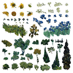 Set of Plants based on Vincent van Gogh Works of Art.
File format: Adobe Illustrator (.ai)