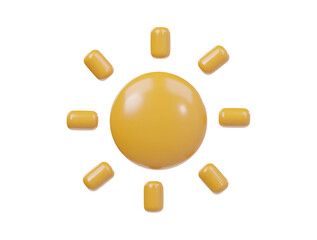 Sun icon 3d render illustration
