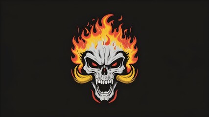 Fiery Skull Logo Collection