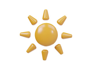 Sun icon 3d render illustration