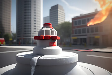 hydrant fire illustration front 3d white isolated view three-dimensional art cartoon city clean clip colours cut cut-out danger department emergency equipment fireman
