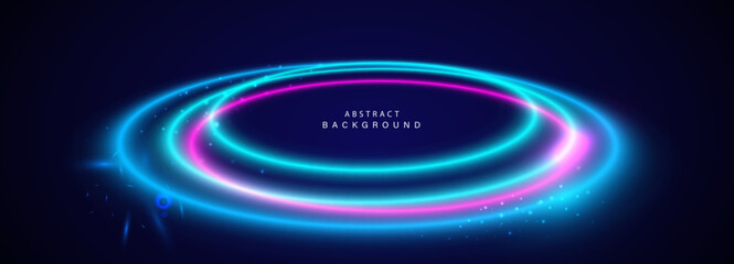 Abstract futuristic background with glowing lines. Vector illustration.
