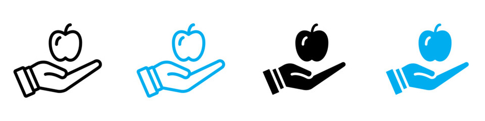 Apple in Hand Illustration Highlighting Fresh and Nutritious Fruit Choices