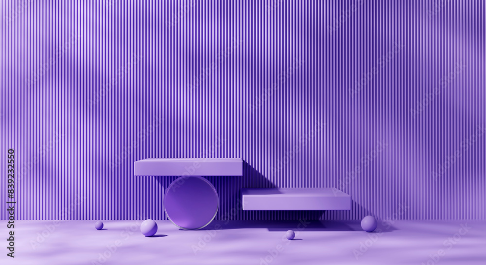 Poster purple minimal podium for product display background 3d rendering