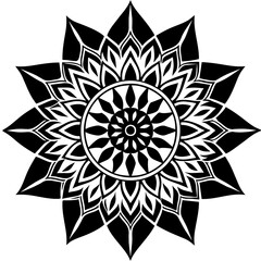 Retro color, mandala design,front view,vintage,old design, white background
