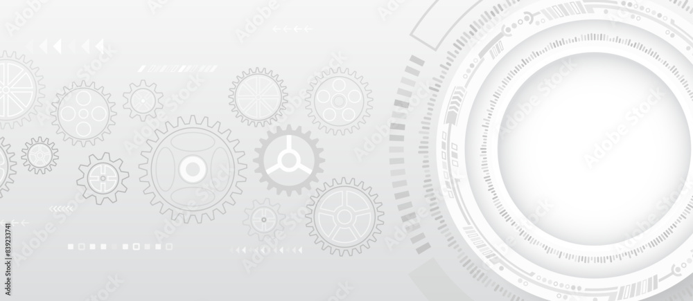 Aufkleber abstract hi tech communication for presentation or banner. sci-fi gray background with various techn