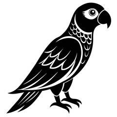 Parrot icon vector silhouette illustration on white background