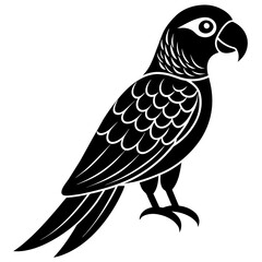 Parrot icon vector silhouette illustration on white background
