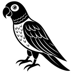 Parrot icon vector silhouette illustration on white background