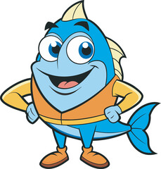 fish mascot Cartoons Illustrator Victor