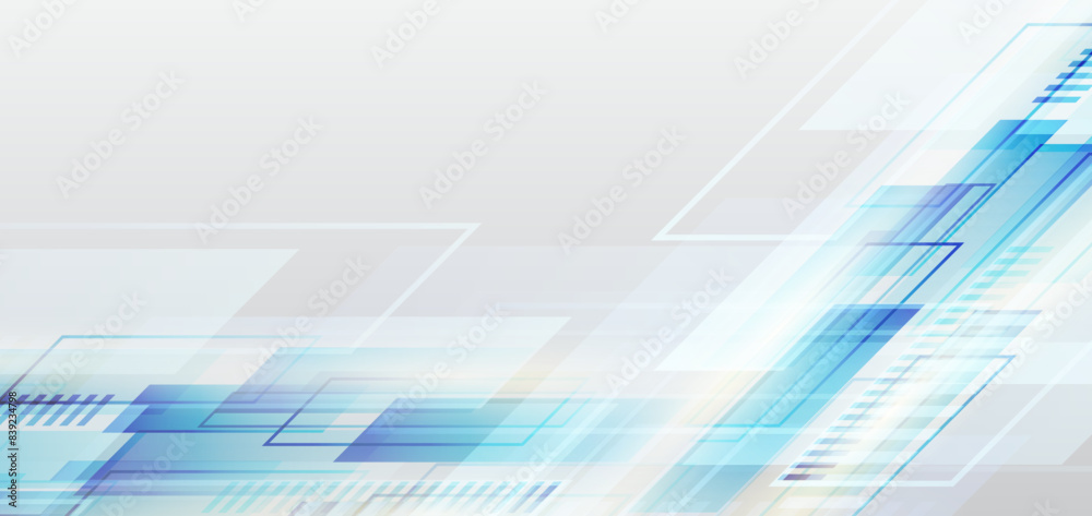 Aufkleber Abstract innovation background from technological elements. Advanced communication technologies. Gray and white futuristic background. Vector illustration template.